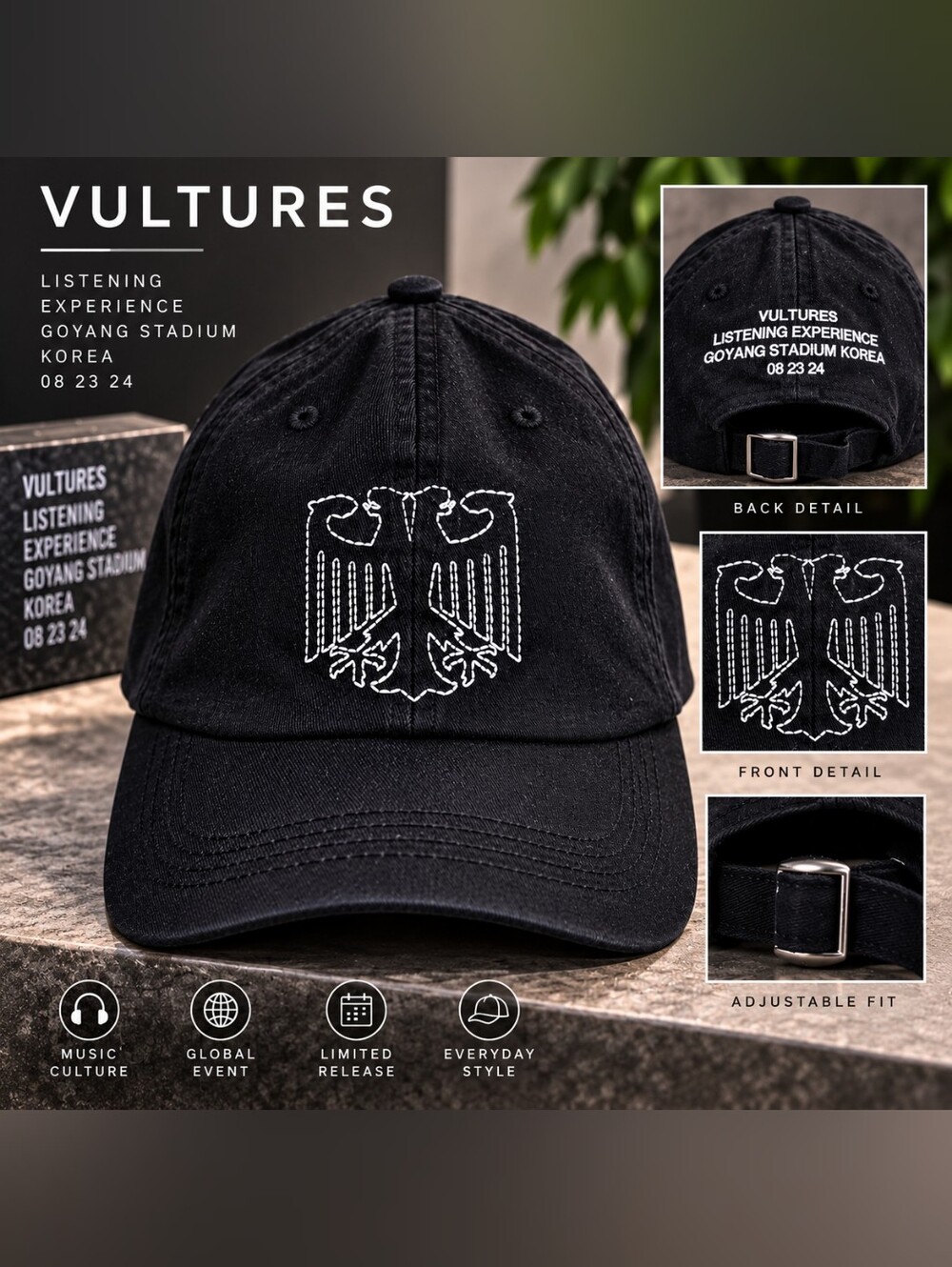 Yeezy Vultures Goyang Korea "Exclusive" Listening Experience Baseball Cap Hat